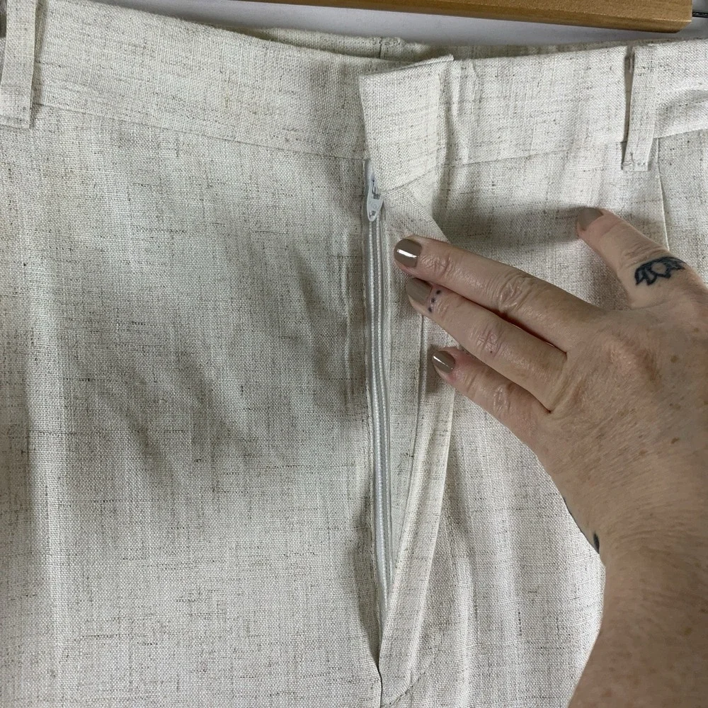 VTG Ash Creek Mens Pleated Dress Pants 40x32 Beige Resort Coastal Old Money USA